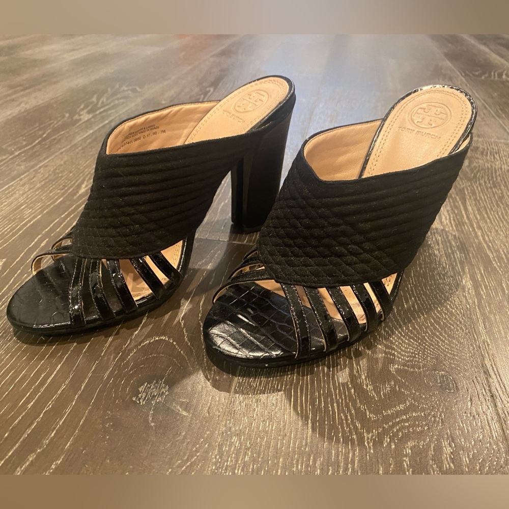 Tory Burch Leather Strappy Sandal Heels Size 7
